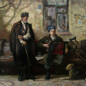 Painting titled "veterans.jpg" by Andrei Kartashov, Original Artwork, Oil