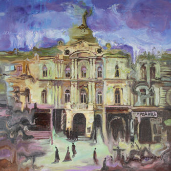 Painting titled "Dumskaya Square" by Anastasiia Grygorieva, Original Artwork, Oil