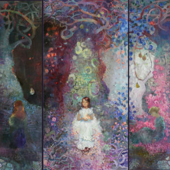 Painting titled "Tree of conscience" by Anastasiia Grygorieva, Original Artwork, Oil