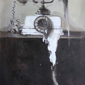 Malerei mit dem Titel "Teleffon" von Anastasiia Grygorieva, Original-Kunstwerk, Öl