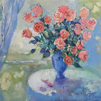Painting titled "Pink tenderness" by Anastasiia Grygorieva, Original Artwork