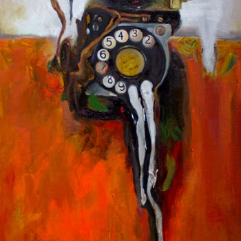 Malarstwo zatytułowany „Old telephone” autorstwa Anastasiia Grygorieva, Oryginalna praca, Olej