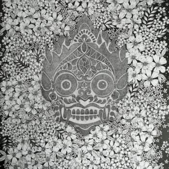 「Barong」というタイトルの描画 Kartini Pelgによって, オリジナルのアートワーク, インク