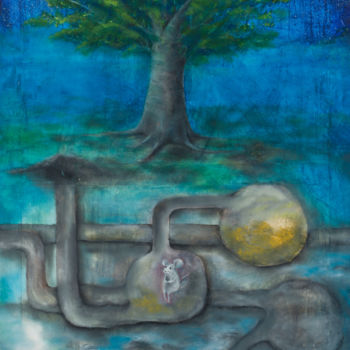 Pittura intitolato "burrowing" da Karyn Shafique, Opera d'arte originale