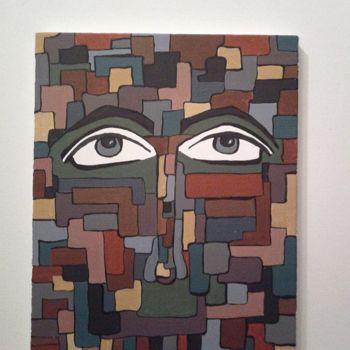 Painting titled "faces2" by Dora Karzi, Original Artwork, Acrylic