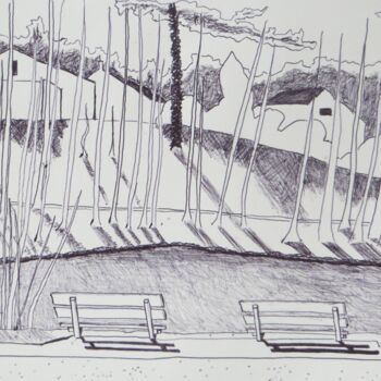 Dibujo titulada "parc" por Kash, Obra de arte original, Bolígrafo