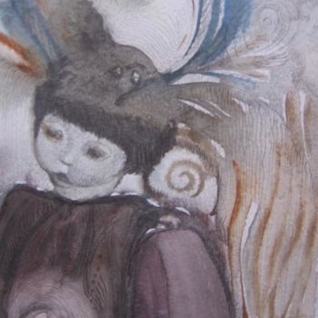 Design intitulada ""Enfants au chapeau…" por Mireille Rossier, Obras de arte originais