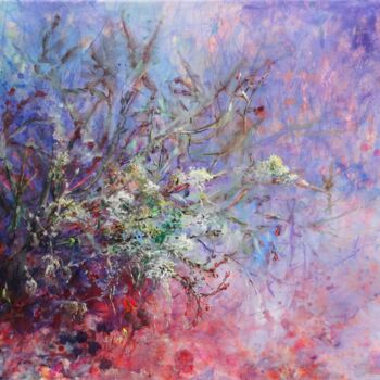 Картина под названием "Spring Branch" - Kasia Kaldowski, Подлинное произведение искусства, Акрил Установлен на Деревянная ра…