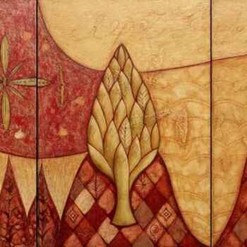 Картина под названием "Thyoh(tree panels)" - Kasia Blekiewicz, Подлинное произведение искусства