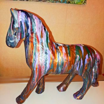 Sculpture titled "Horse ©" by Kasiopea, Original Artwork, Paper maché