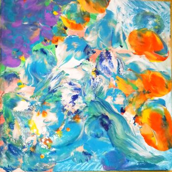 Painting titled "Floraison  3 ©" by Kasiopea, Original Artwork, Acrylic