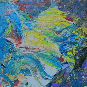 Pintura titulada "Le ruisseau jaune  ©" por Kasiopea, Obra de arte original, Acrílico