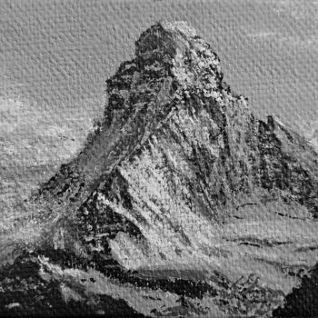 Painting titled "Matterhorn 1" by Kaspar Von Bergen- Mountainart, Original Artwork, Acrylic Mounted on Wood Stretcher frame