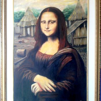 Pintura intitulada "Mona Lisa à Bodonon…" por Kassoum Soro, Obras de arte originais, Óleo