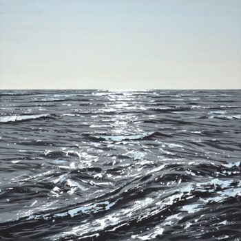 Schilderij getiteld "Ocean. Light 33." door Kasta, Origineel Kunstwerk, Acryl Gemonteerd op Frame voor houten brancard