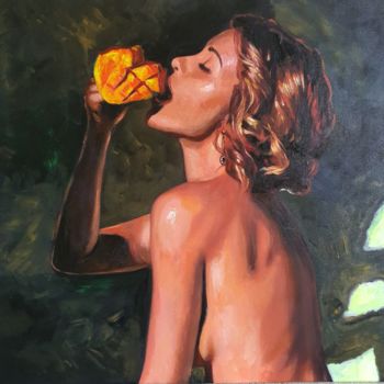 Painting titled "Ню манго" by Konstantin Aksenov, Original Artwork, Acrylic