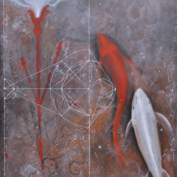 「A Journey for Two」というタイトルの絵画 Kasun Wickramasingheによって, オリジナルのアートワーク, アクリル ウッドストレッチャーフレームにマウント