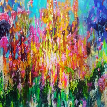 「Colors in a Prism」というタイトルの絵画 Kasun Wickramasingheによって, オリジナルのアートワーク, アクリル ウッドストレッチャーフレームにマウント