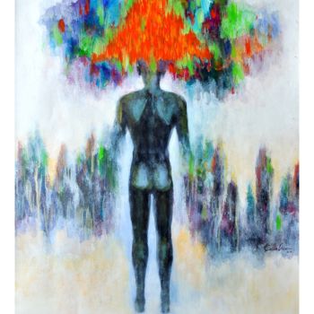 "A Dark Cloud" başlıklı Tablo Kasun Wickramasinghe tarafından, Orijinal sanat, Akrilik Ahşap Sedye çerçevesi üzerine monte e…