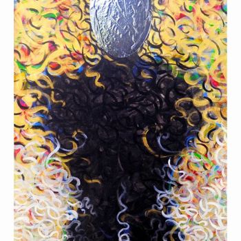Schilderij getiteld "Fires of Color" door Kasun Wickramasinghe, Origineel Kunstwerk, Acryl Gemonteerd op Frame voor houten b…