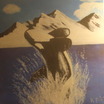 Painting titled "Freedom in the ice…" by Kat Prieur, Original Artwork, Acrylic