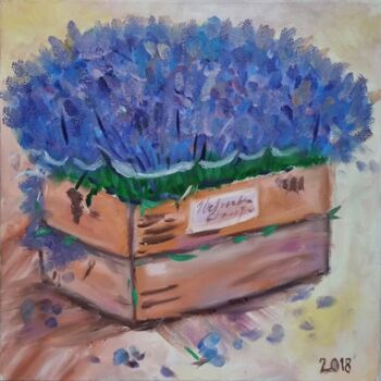 Painting titled "lavenders" by Kat Shevchenko, Original Artwork, Oil