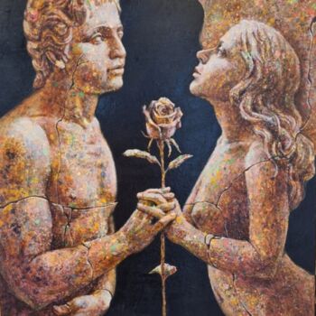 Pintura titulada "I LOVE YOU" por Kata Rudakova, Obra de arte original, Acrílico