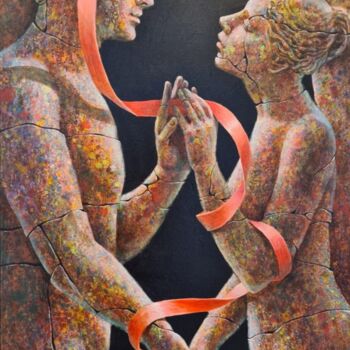 Painting titled "LOVERS" by Kata Rudakova, Original Artwork, Acrylic
