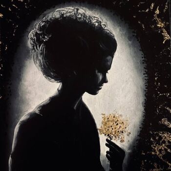 제목이 "Night"인 미술작품 Katalina Tattoo로, 원작, 기름 나무 들것 프레임에 장착됨