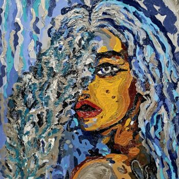 Painting titled "The sea Siren" by Katarina M, Original Artwork, Acrylic