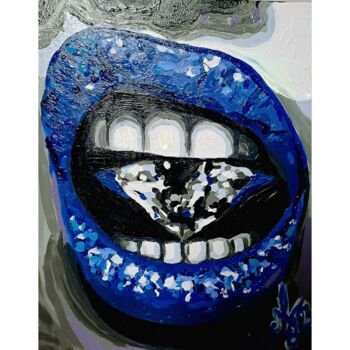Peinture intitulée "shiny lips with a d…" par Katarina M, Œuvre d'art originale, Acrylique