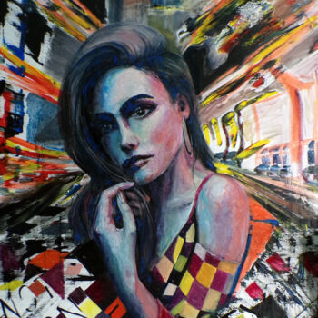 Картина под названием "Hesitation" - Katarzyna M. Rymarz, Подлинное произведение искусства, Масло