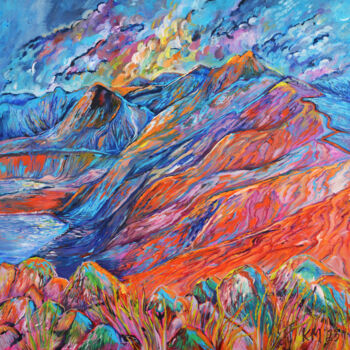 Ζωγραφική με τίτλο "Tatra Mountains" από Katarzyna Machejek, Αυθεντικά έργα τέχνης, Λάδι Τοποθετήθηκε στο Ξύλινο φορείο σκελ…