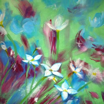 Painting titled "Flowers" by Katarzyna Piotrowska, Original Artwork, Acrylic