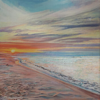 Pintura titulada "Morze o Wschodzie S…" por Katarzyna Sikorsky, Obra de arte original, Oleo