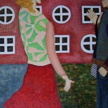Картина под названием "Mariolka in the city" - Picture Kate, Подлинное произведение искусства