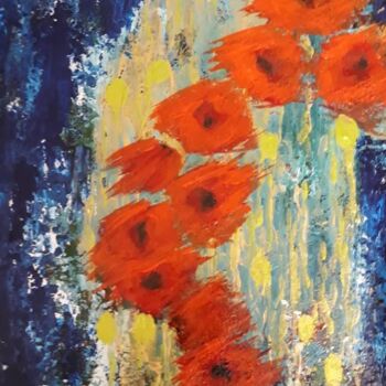 Malarstwo zatytułowany „Poppies” autorstwa Katayoun Dodangeh, Oryginalna praca, Akryl