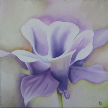 Malerei mit dem Titel "Lys violet" von Katia Beranger (KatB.Art), Original-Kunstwerk, Öl