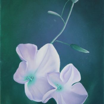 Peinture intitulée "Fleurs blanches des…" par Katia Beranger (KatB.Art), Œuvre d'art originale, Huile