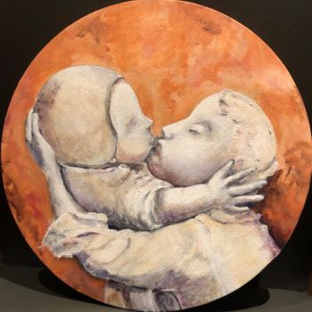 Pintura intitulada "Sculpture d’amour m…" por Kate_art, Obras de arte originais, Acrílico
