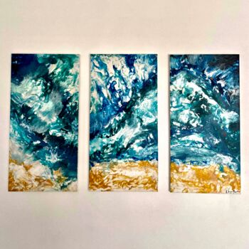 Картина под названием "Three Oceans" - Kate Fouques Duparc, Подлинное произведение искусства, Акрил