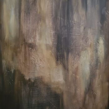 Painting titled "Beneath (Bronze)" by Kate Hessling, Original Artwork, Acrylic Mounted on Wood Stretcher frame