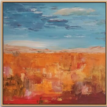 Painting titled "Sunburnt Country" by Kate Hessling, Original Artwork, Acrylic Mounted on Wood Stretcher frame