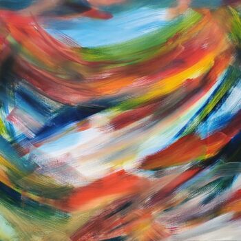 Картина под названием "When Spinning World…" - Kate Hessling, Подлинное произведение искусства, Акрил Установлен на Деревянн…