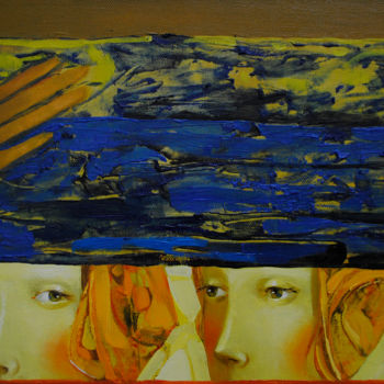 Pittura intitolato "United by the sky" da Kate Kulish, Opera d'arte originale, Olio
