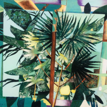Pittura intitolato "Jungle painting" da Kate Kulish, Opera d'arte originale, Olio