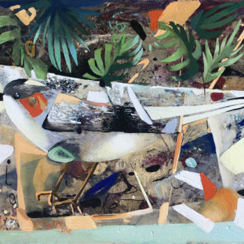 Ζωγραφική με τίτλο "Flying to the tropi…" από Kate Kulish, Αυθεντικά έργα τέχνης, Λάδι