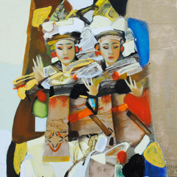 Peinture intitulée "Bali's dance" par Kate Kulish, Œuvre d'art originale, Huile