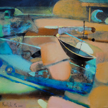 Картина под названием "On the edge of the…" - Kate Kulish, Подлинное произведение искусства, Масло