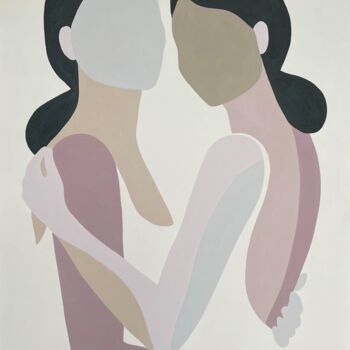 Painting titled "Duo" by Katalin Macevics, Original Artwork, Acrylic